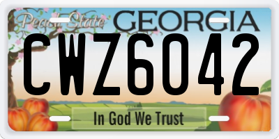 GA license plate CWZ6042
