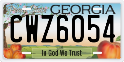 GA license plate CWZ6054