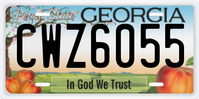 GA license plate CWZ6055
