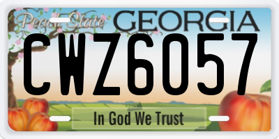 GA license plate CWZ6057