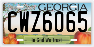 GA license plate CWZ6065