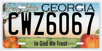 GA license plate CWZ6067