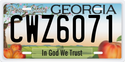 GA license plate CWZ6071