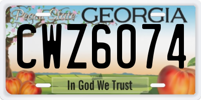GA license plate CWZ6074