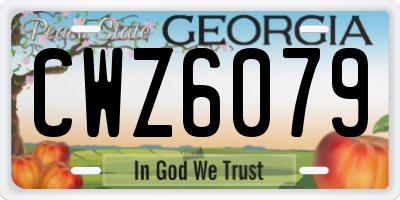 GA license plate CWZ6079