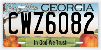 GA license plate CWZ6082