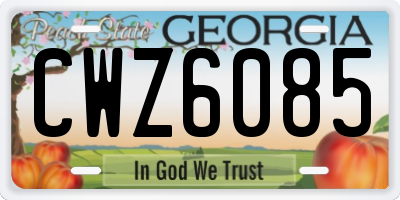 GA license plate CWZ6085
