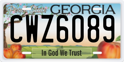 GA license plate CWZ6089