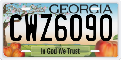 GA license plate CWZ6090