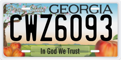 GA license plate CWZ6093