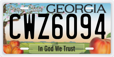 GA license plate CWZ6094