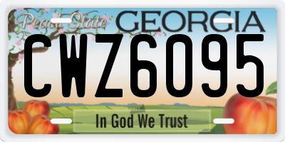 GA license plate CWZ6095