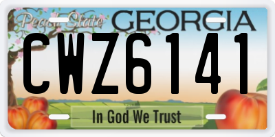 GA license plate CWZ6141
