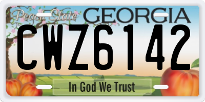 GA license plate CWZ6142