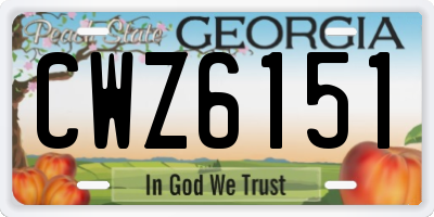 GA license plate CWZ6151