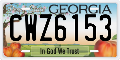 GA license plate CWZ6153