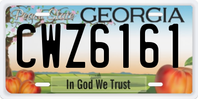 GA license plate CWZ6161