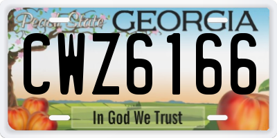 GA license plate CWZ6166