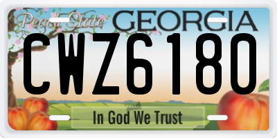 GA license plate CWZ6180