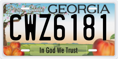 GA license plate CWZ6181