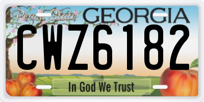 GA license plate CWZ6182