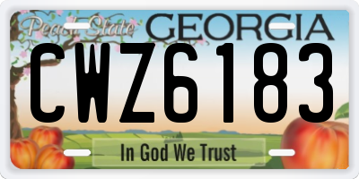 GA license plate CWZ6183