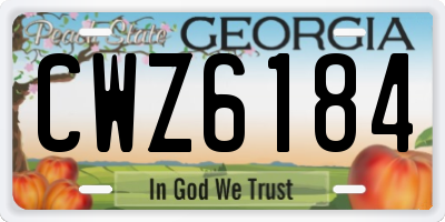 GA license plate CWZ6184