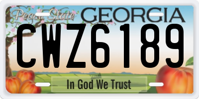 GA license plate CWZ6189
