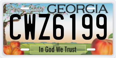 GA license plate CWZ6199