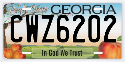 GA license plate CWZ6202
