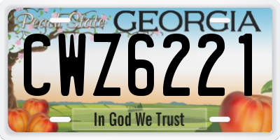 GA license plate CWZ6221