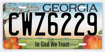 GA license plate CWZ6229