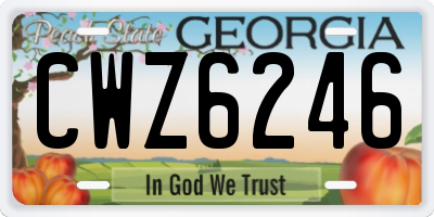 GA license plate CWZ6246