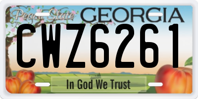 GA license plate CWZ6261