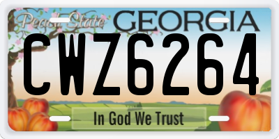 GA license plate CWZ6264