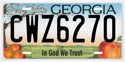 GA license plate CWZ6270