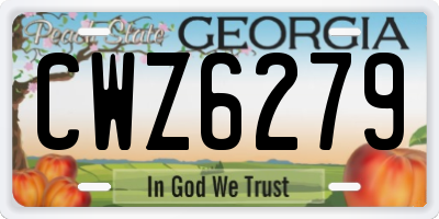 GA license plate CWZ6279