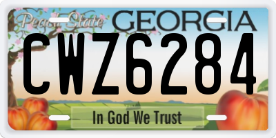 GA license plate CWZ6284