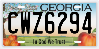 GA license plate CWZ6294