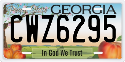 GA license plate CWZ6295