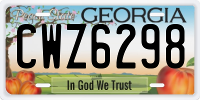 GA license plate CWZ6298