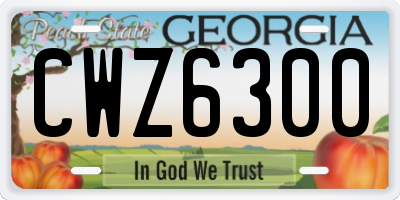 GA license plate CWZ6300