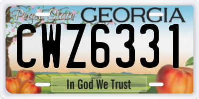 GA license plate CWZ6331