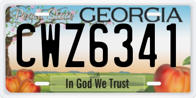 GA license plate CWZ6341