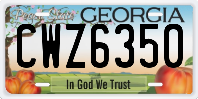 GA license plate CWZ6350