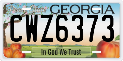 GA license plate CWZ6373