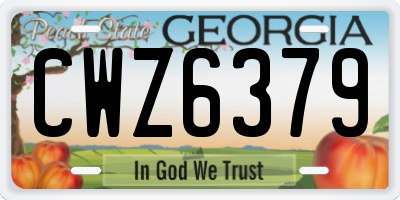 GA license plate CWZ6379