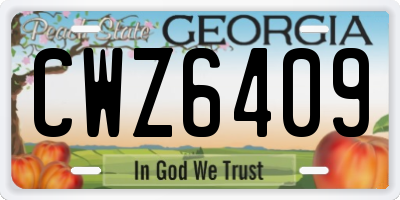 GA license plate CWZ6409