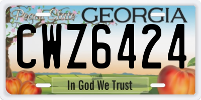 GA license plate CWZ6424
