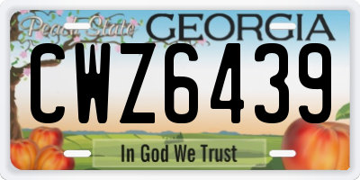 GA license plate CWZ6439